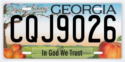 GA license plate CQJ9026