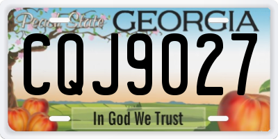 GA license plate CQJ9027