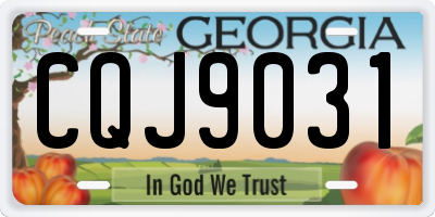 GA license plate CQJ9031
