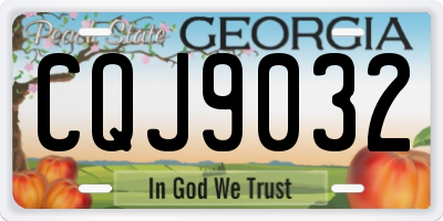 GA license plate CQJ9032