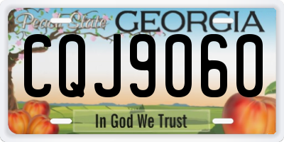GA license plate CQJ9060