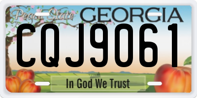 GA license plate CQJ9061