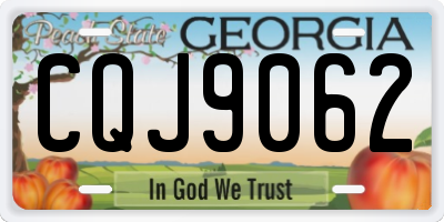 GA license plate CQJ9062