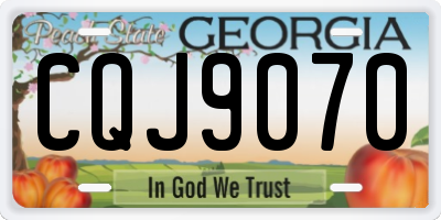 GA license plate CQJ9070