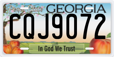 GA license plate CQJ9072