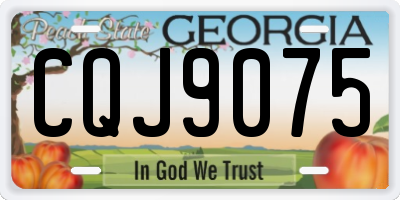 GA license plate CQJ9075