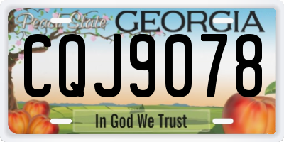 GA license plate CQJ9078
