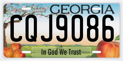 GA license plate CQJ9086