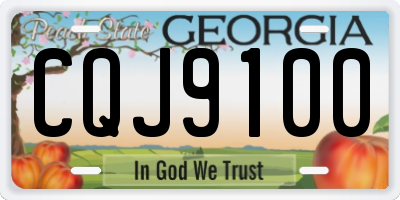 GA license plate CQJ9100