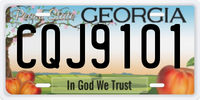 GA license plate CQJ9101