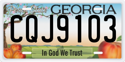 GA license plate CQJ9103