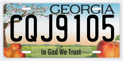 GA license plate CQJ9105