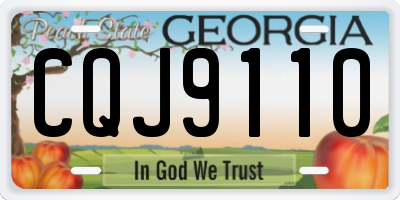 GA license plate CQJ9110