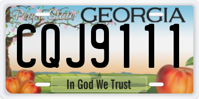 GA license plate CQJ9111