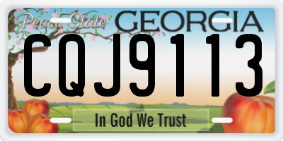 GA license plate CQJ9113