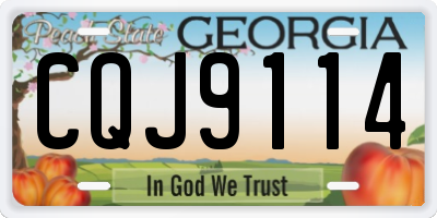 GA license plate CQJ9114