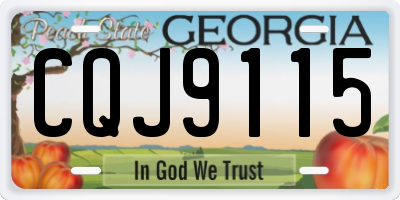 GA license plate CQJ9115