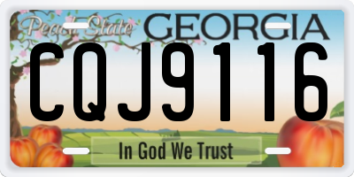 GA license plate CQJ9116