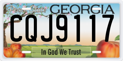 GA license plate CQJ9117