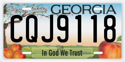 GA license plate CQJ9118
