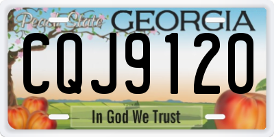 GA license plate CQJ9120