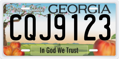 GA license plate CQJ9123