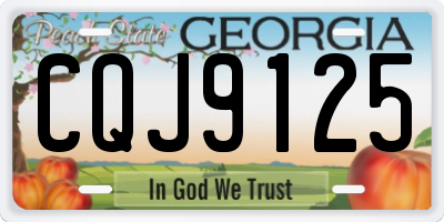 GA license plate CQJ9125