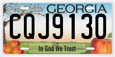 GA license plate CQJ9130