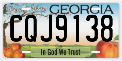 GA license plate CQJ9138