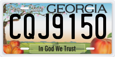 GA license plate CQJ9150