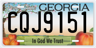 GA license plate CQJ9151