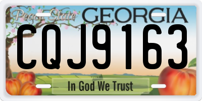 GA license plate CQJ9163