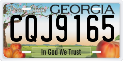 GA license plate CQJ9165