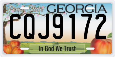 GA license plate CQJ9172