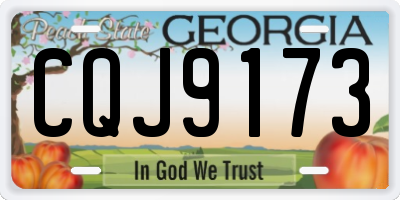 GA license plate CQJ9173
