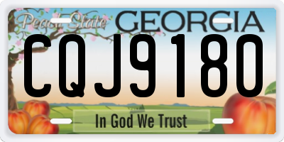 GA license plate CQJ9180