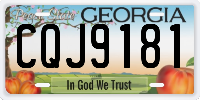 GA license plate CQJ9181