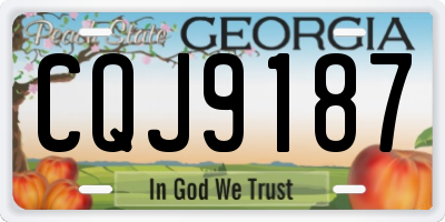 GA license plate CQJ9187