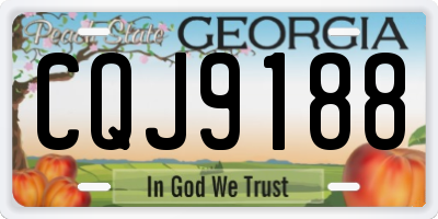 GA license plate CQJ9188