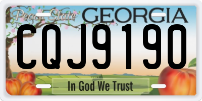 GA license plate CQJ9190