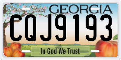 GA license plate CQJ9193