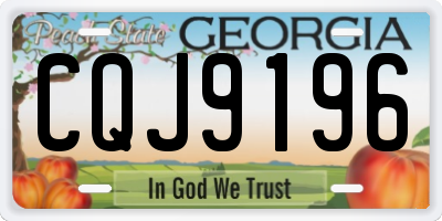 GA license plate CQJ9196