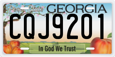 GA license plate CQJ9201