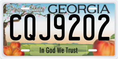 GA license plate CQJ9202