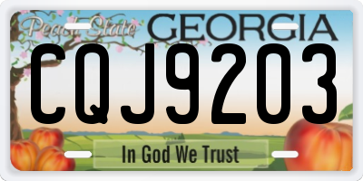 GA license plate CQJ9203