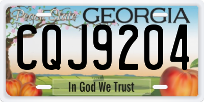 GA license plate CQJ9204