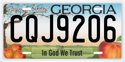 GA license plate CQJ9206