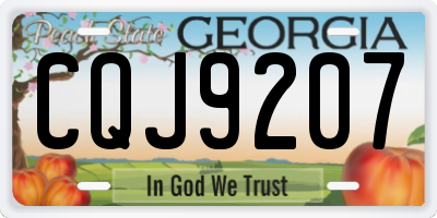 GA license plate CQJ9207