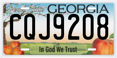 GA license plate CQJ9208