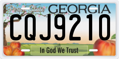 GA license plate CQJ9210